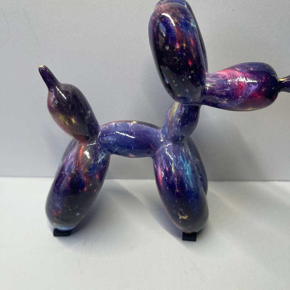 Galaxy Balloon Dog Sculpture | Cosmic Space Decor Statue